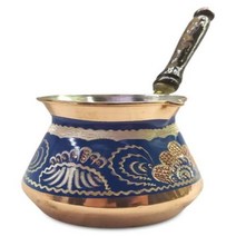 이브릭 커피 체즈베 터키식 터키 포트 구리 Cezve 수제 오토몬 또는 인용, 없음, 1.5-6 Cups Blue, 1개