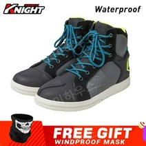 2023 바이크신발 남성용 레이싱 라이딩 오토바이 부츠 가죽 사계절 방수 블랙, MT040 WP 블루