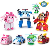 [ROI TOYS] 로보카폴리 변신로봇 4종세트(폴리 로이 엠버 헬리 4인치)