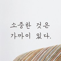 모노먼트 손글씨 감성 레터링 스티커 - 소중한 것은 가까이 있다, 흰색