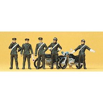 Preiser 10175 디오라마 미니어처 테라리움 스페인 경찰관 3명과 오토바이 2대 세트 사람 피규어 모형 1:87 사이즈