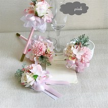 Lovegrace 웨딩 액세서리 신랑 남자 boutonieres 빨간 장미 인공 꽃 탄성 신부 꽃다발