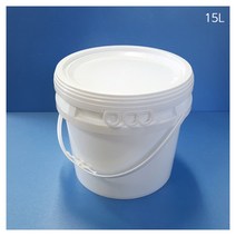 원형밀폐용기15L 백색 P고리 바케스 벌크통 낱개, 1개