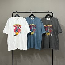 맨스토리 S/S 오버핏 피그먼트 워싱 가제트 반팔티셔츠