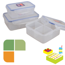 강력밀폐 칸막이 반찬통 미니 칸막이형 직사각형 2구 3구 4구 반찬통 도시락용, 1.1L 3칸 1개