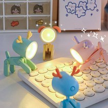 귀여운 미니 무드등 강아지 사슴 독서 책상 인테리어 조명 수면 취침등 LED 캠핑 램프 수면등 간접등 유니크 키치 학생 우정 여자 친구 생일 선물, 사슴 핑크