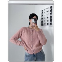 여성용 베이직 라운드넥 간절기 알파카 니트가디건 5color