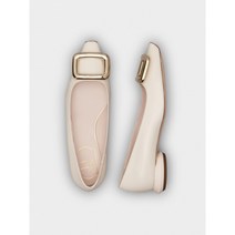 로저비비에 여성 가죽구두 발레리나 낮은굽 플랫슈즈 2CM 크림