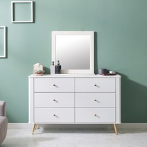 [아트랙] 모니카 3단 1200 와이드 서랍장 수납장 골드다리 3color, 3단 1200와이드 서랍장 (화이트)