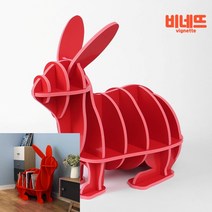 DIY 토끼 선반 책장 73X66CM 레드 아이방책장 베란다책장 파티션책장