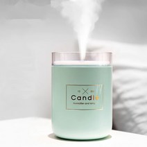 캔들 가습기 편리한 USB 사용방식 무드등기능 컴팩트한 사이즈 280ml 고주파 진동방식, 그린