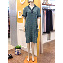 BCBG 카다시 린넨 체크 원피스 B2B4O627