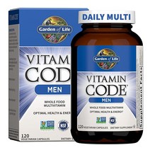 Garden of Life 남성용 멀티비타민 코드 자연 식품 캡슐, 120 Count (Pack of 1)
