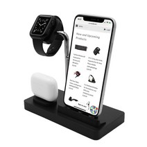 맥컬리 3 IN 1 애플 충전 스탠드, 블랙