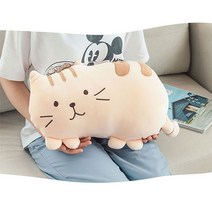 부끄부끄냥이 고양이 쿠션, 베이지