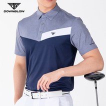 다운블로우 남성골프웨어 반팔티셔츠 그레이 네이비, L100, 상세페이지 참조4