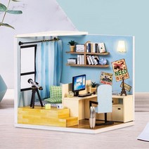 아트박스/아디코 [adico]DIY 미니어처 코지 하우스 - 블루 스터디룸, 본품