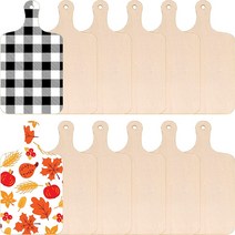 나무도마 손잡이가 달린 나무 미니 도마 미완성 목재 보드 DIY 추수 감사절 스마스 홈 주방 공예용, 단일옵션