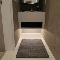 우아한매트 현관 업소용 사무실 출입구 도어 입구 바닥 발매트 카페트, 140cm×200cm, 도트라인 브라운