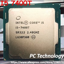 리퍼 CPU 오리지널 인텔 코어 프로세서 I5 7400T 쿼드 2.4GHz 6MB 캐시 LGA1151 CPU, 한개옵션0