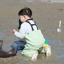 맥스메가다인 어린이장화 가슴장화 키즈 아동 웨이더 갯벌 체험 해루질 장화, 150, 그린