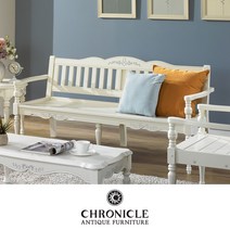 크로니클 화이트엔틱 신혼가구 세라끄 3인용 벤치의자 CSC-6073