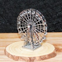 [해외] DIY 수제 3D 금속 직소 퍼즐 어린이용 네덜란드 풍차 관람차 등대 로고 다채로운 조립 모델 장난감, [05] Ferris Wheel