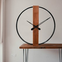 코레토 원목 우드 와이어 인테리어 대형 벽시계 50cm