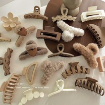 단발묶기 보브단발 붙임머리스타일링 머리 장식 세트 여성 패션 발톱 클립 커피 블랙 아크릴 큰 머리핀 헤어 악세서리 어, [11] 2조각,피스 12