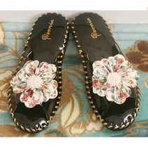 여성 수제 거실화 A형 슬리퍼 실내화 실내슬리퍼, 수제화 A24 블랙