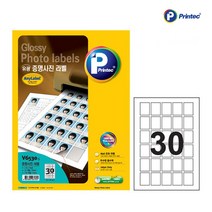 프린텍 애니라벨 증명사진 라벨 V6530-5 5매 30칸 라벨지 잉크젯 전용, 증명사진라벨(V6530/광택/5매/30칸)