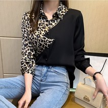 스타일아유 여성 레오파드 블라우스 카라 가을 호피 오피스[AYG7BL0116]