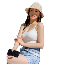 여자 여성 시원한 제주도 해수욕장 바다 휴양지 여행 여행용 여행룩 여름용 밀집 벙거지 모자 복장 코디 룩