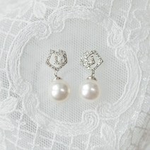 (주문제작) 디유아모르진주 장미 18k 귀걸이.(주)비더블유아이