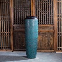 도자기 장식품 착지 큰 꽃병 중국식 복고 도자기 항아리 거실 호텔 장식품 꽃꽂이 드라이 플라워 굵은 도자기 병, H120*40