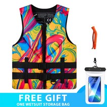 고급 전문 구명조끼 초부력 네오프렌 구명 조끼 서핑 뗏목 카약 낚시 제트 스키 수상 스포츠 수영 구조, M(50-65KG)