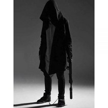 힙합 후디 남성용 블랙 고딕 스트리트웨어 앨런 워커 카디건 스웨트 셔츠 남자 남성 후드 집업 후드티