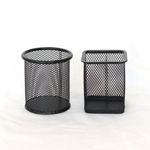 철망 연필 꽂이 원형 사각 필기구함 통 볼펜통 색, 사각형