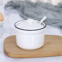 세라믹 양념 항아리 뚜껑 숟가락 세트 주방 도구 조미료 용기 가정용 소금 후추 통 조미료 병 설탕 그릇, 1pc A, 하나