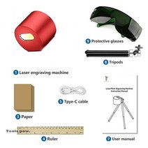 공구 laserpecker 레이저 조각기 3d 프린터 휴대용 미니 레이저 조각 기계, 빨간색