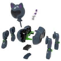 오락 RC 로봇 개 고양이 장난감 DIY 애완 동물 대화형 지능형 교육 소년 소녀 선물에 적합, 02 Cat