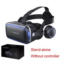 기존 VR shinecon 60 일반용 및 헤드셋 버전 가상 현실 3D 안경 헬멧 옵션 컨트롤러, VR 헤드셋 버전