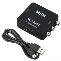 멀티 셋톱박스 AV RCA CVBS HDMI 호환 1080P 비디오 컨버터 미니 AV2HDMI 어댑터 컨버터 박스 HDTV 프로젝, 01 Black