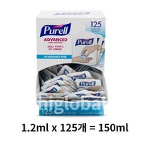 퓨렐 싱글유즈 손소독제 125p, 150ml, 1개