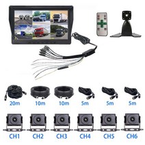 화물차블랙박스 6 채널 트럭 버스 RV AHD 카메라 모니터 시스템 10.1 인치 IPS 스크린 차량 역방향 주차 DVR 6CH HD 별빛 야간 투시경 전면/후면/측면 뷰 자동차, 2.Camera Monitor Kit - 32G