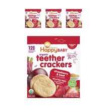 해피베이비 티서 크래커 4g, 48개입, 딸기 + 비트(Strawberry + Beet)