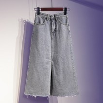 데님스커트 뚱뚱함 이쁜이 빅사이즈 뱃살커버 여성 봄가을 홍콩무드 CHIC 하이웨이스트 날씬해 보이는 2324839481
