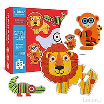 리시안제이 동물 퍼즐 맞추기 25P 집에서 하는 놀이 유아 집콕 놀이
