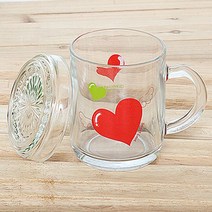 [NATURI]글라스락 천사하트 뚜껑머그컵머그 유리 플라스틱 스텐 종이 텀블러 홈 물 컵 잔 세트 N/T : 245A4B+1085, NATURE COUPANG& 본상품선택