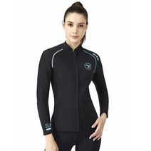 미국발송 ZCCO Wetsuit Top 남성용 1.5mm 네오프렌 잠수복 재킷 전면 지퍼 긴소매 잠수복 수영 스노클링 스쿠버 다이빙 서핑용(블랙 L), Women Black